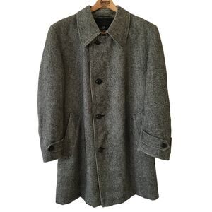Congres Original Junex de Luxe XL Gray Herringbone Coat Tartan Liner Jean Valett